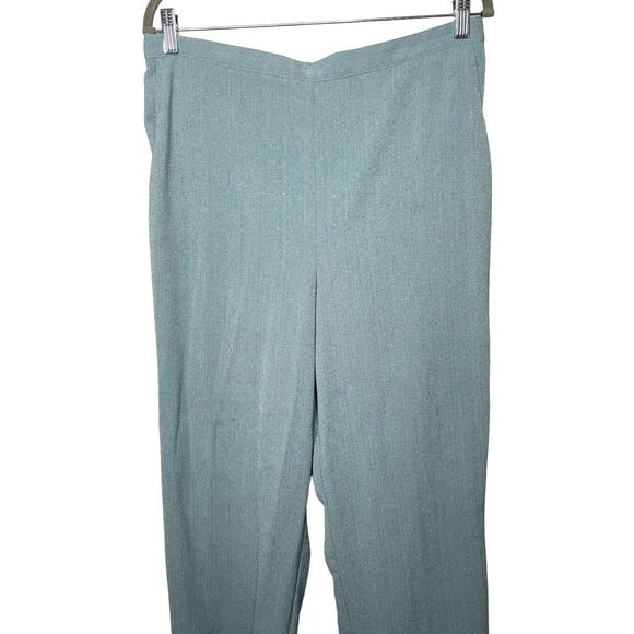 Alfred Dunner Pants Flat Front Elastic Back With Pockets Light Teal Size 16 - Picture 6 of 6